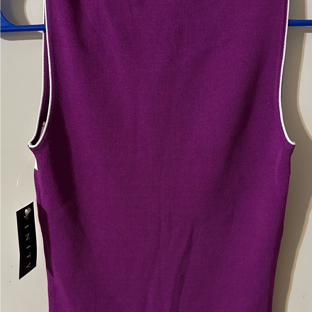 Finity purple and white sweater like tank - Picture 2 of 4